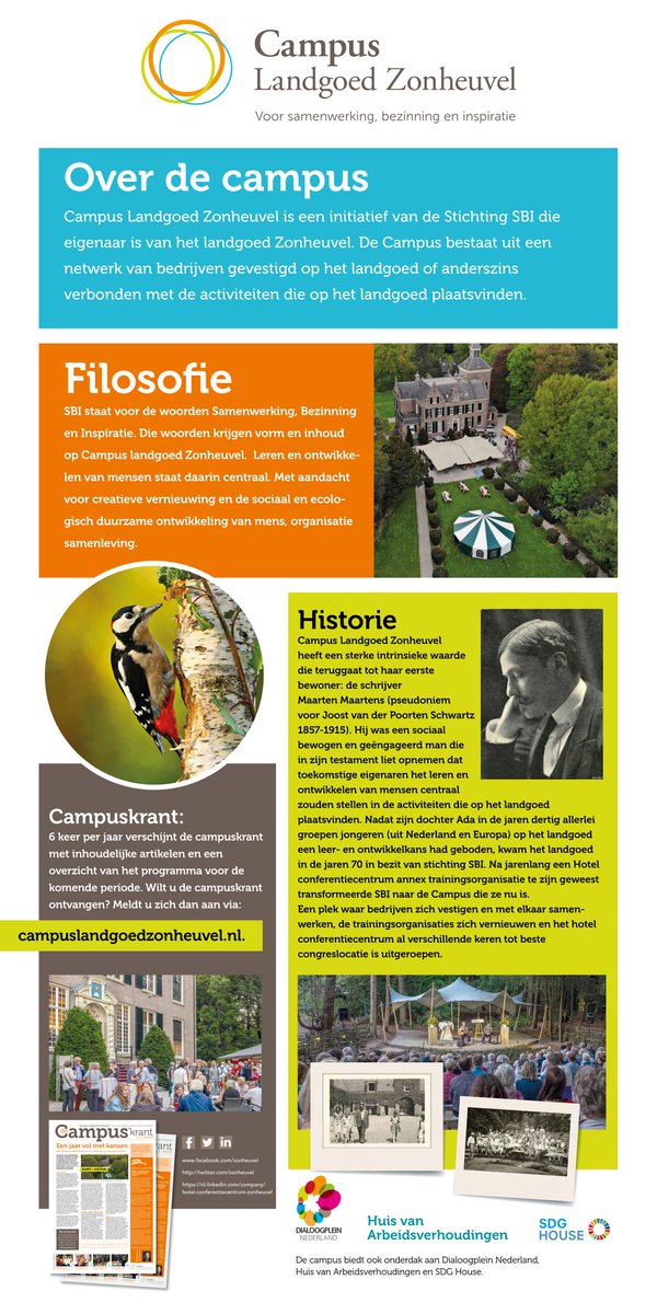 De Campus bestaat uit een netwerk van bedrijven gevestigd op het landgoed of anderszins verbonden met de activiteiten op het landgoed. #samenwerken #bezinnen #inspireren Meer lezen over #campuslandgoedzonheuvel? 👇 
buff.ly/2HKDh8a