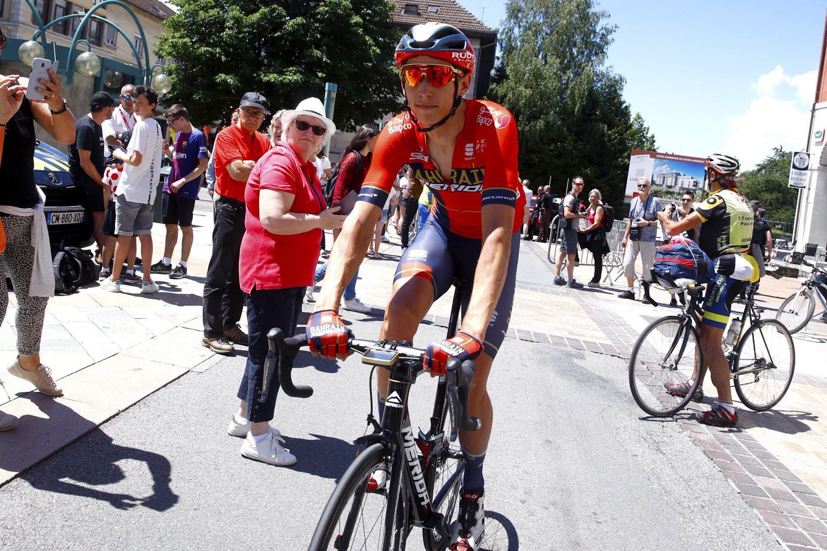dylan_teuns's tweet photo. Not the best day at the office yesterday but still managed to keep my 6th place in GC. Thanks to the team for all the good work ๐ #Dauphine #TeamBahrainMerida ๐ง๐ญ https://t.co/bZDsB0ZLsH