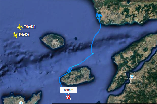 NTriantis's tweet photo. #TurkishNavy #UAV with callsign #TCB801 on surveillance mission during the first hours in the morning at North Aegean sea area https://t.co/neTgFBlJFE