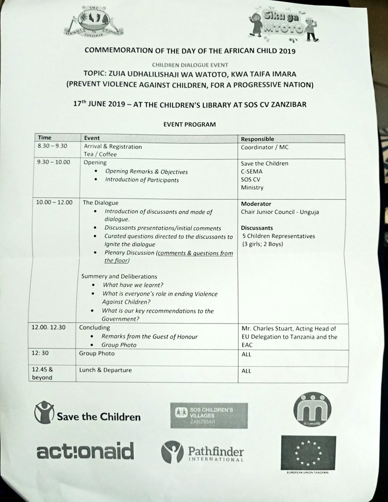 EUinTZ's tweet photo. As part of #DayoftheAfricanChild commemoration, children in #Zanzibar are discussing on how to combat violence against children. #SikuYaMtoto https://t.co/nuWT9b6g5M