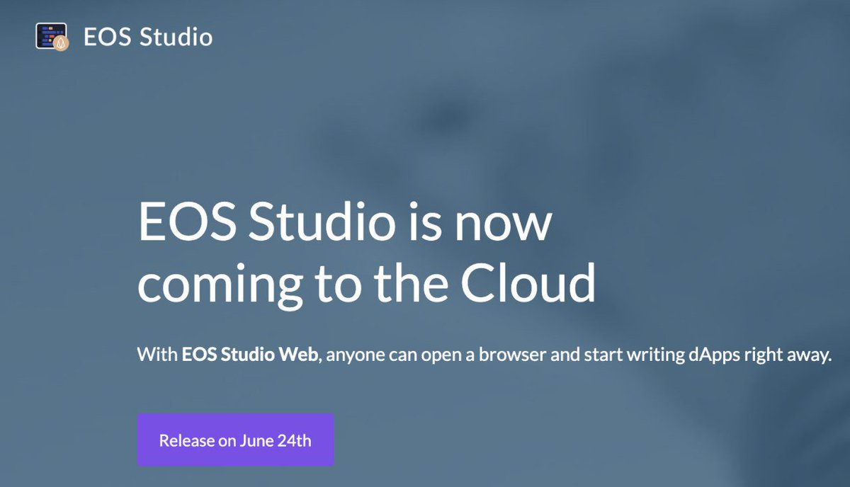 [ EOS Studio is Coming to the Cloud ]

With EOS Studio Web, anyone can open a browser and start writing dApps right away. <a href="/obsidian_labs/">Obsidian Labs</a> 
Website: eosstudio.io/web

EOS News: t.me/EOSNEWS_English