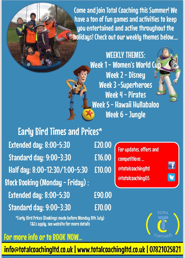 TotalCoaching05's tweet photo. Check out our Facebook page for a SPECIAL OFFER for our Summer holiday club 😍 .. https://t.co/EsIpRWG2uc Quick before it’s too late!! ⏳ https://t.co/KwTpaUWp33