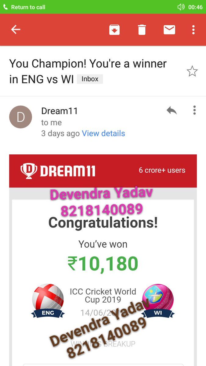 Devendra89Yadav's tweet photo. #Dream11 #Dream11Team #MyTeam11 #Europet20 #BANvWI #WIvBAN #NORvDEN #DENvNOR 

Another win Another day !
World cup and Europe t20 matches are going well https://t.co/nlyM3xpUsy