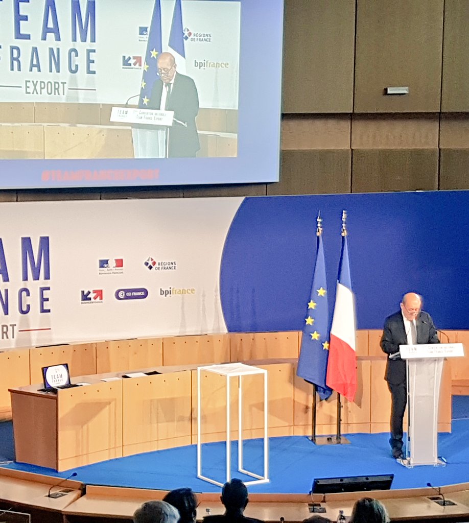 1ère convention nationale #TeamFranceExport "La bataille de l'exportation se passe en France..Je remercie <a href="/businessfrance/">Business France</a>  d'avoir fait le choix de la #simplicité et de l'#ActionCollective car c'est le meilleur des choix" <a href="/JY_LeDrian/">Jean-Yves Le Drian</a> <a href="/RegionNormandie/">Région Normandie</a> <a href="/ccifrance/">CCI France 🇫🇷🇪🇺</a> <a href="/Bpifrance/">Bpifrance</a>
