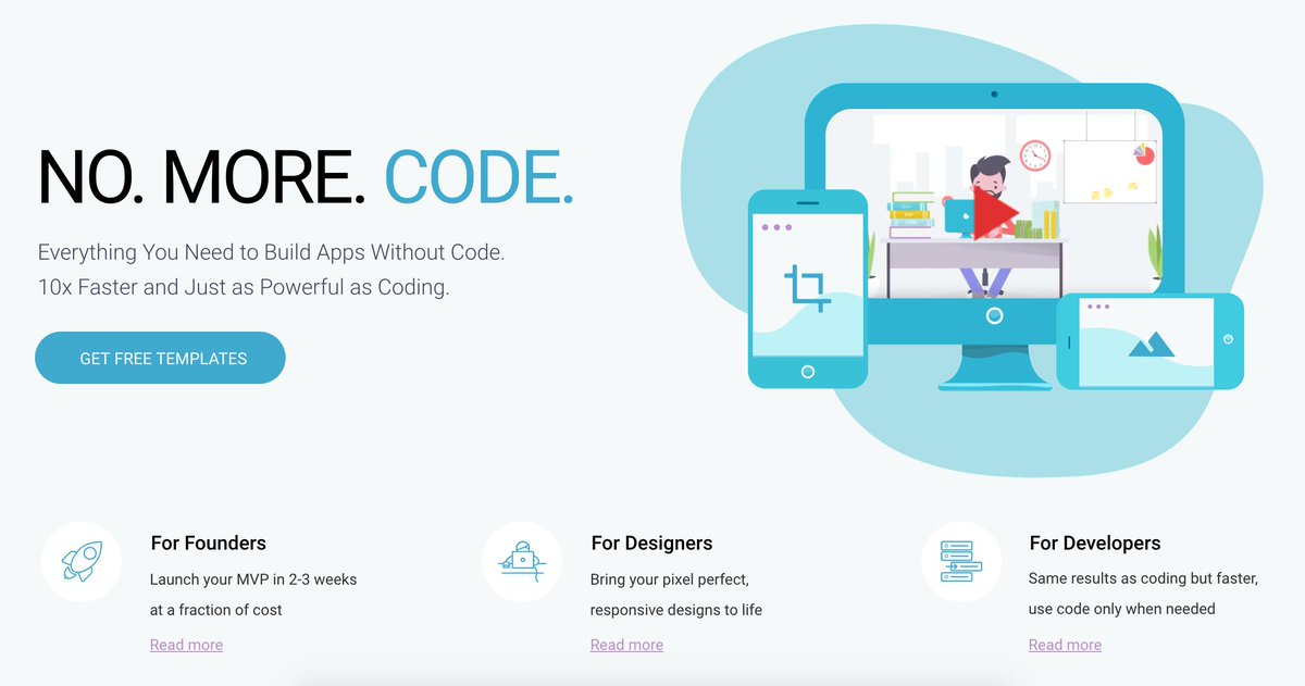 levon377's tweet image. Building a $10M startup with:

👩‍💻 no code
💰 no financing. 

(together with my co-founder @vladvlarin) 

#nocode, #zeroqode