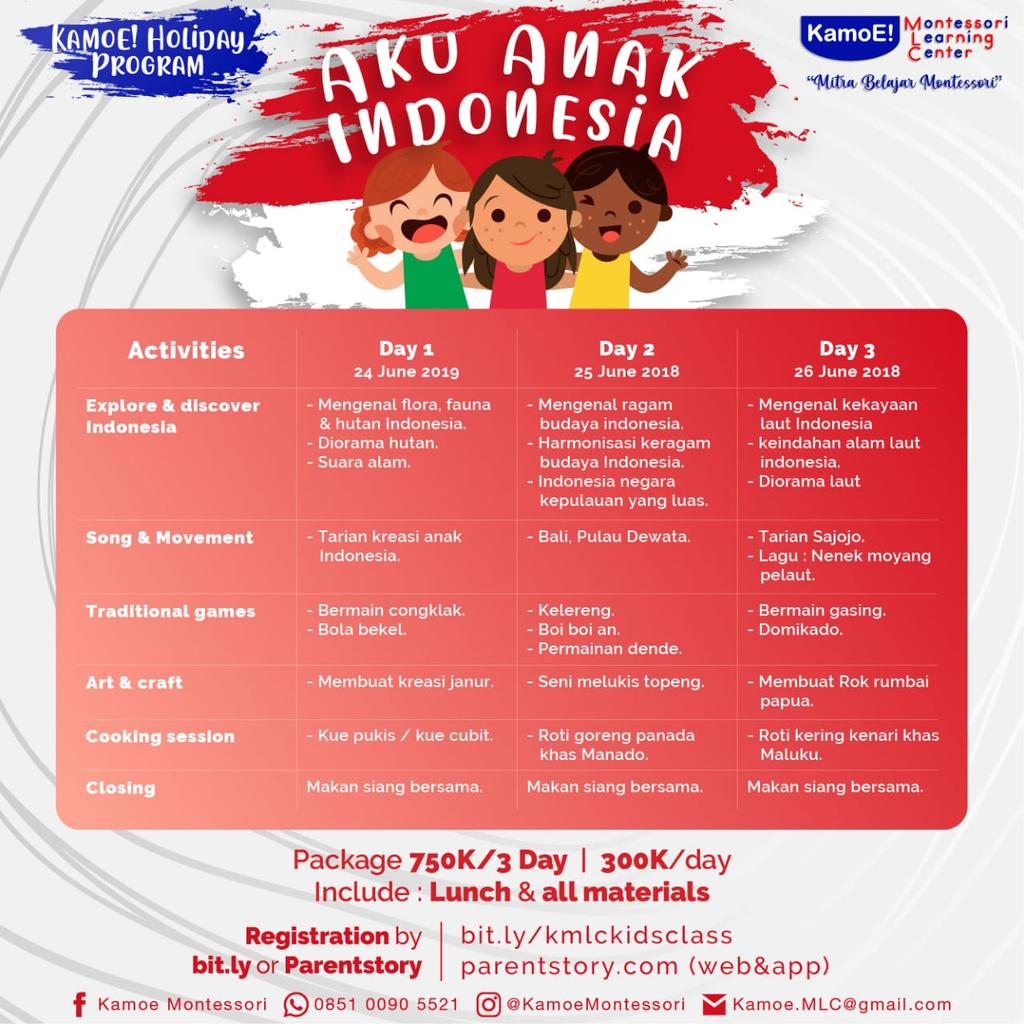 TeraskotaBSD's tweet photo. Holiday program KAMOE kali ini mengajak anak-anak eksplorasi dan menjelajah tentang Indonesia dalam banyak hal. https://t.co/hghU5FQP3w