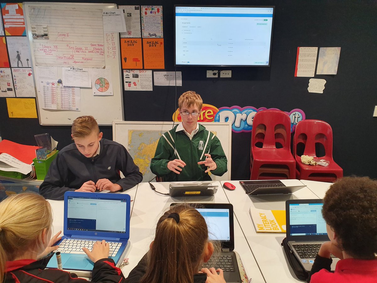 therealmrj's tweet photo. Love when former students come into to lead our learning. Thanks Braden and Blake for the advanced Python today! #getNZcoding @CodeClubNZ https://t.co/PDuVTkYKun
