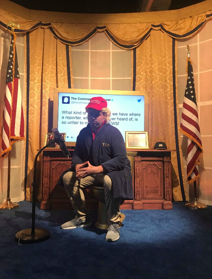 TheYeetingLibra's tweet photo. Got to go visit the Trump Twitter Library by Trevor Noah today. Can’t say it wasn’t a hilarious time. #trump #trumptwitterlibrary @realDonaldTrump #twitter #itwashilarious https://t.co/2g9pjl8tBm