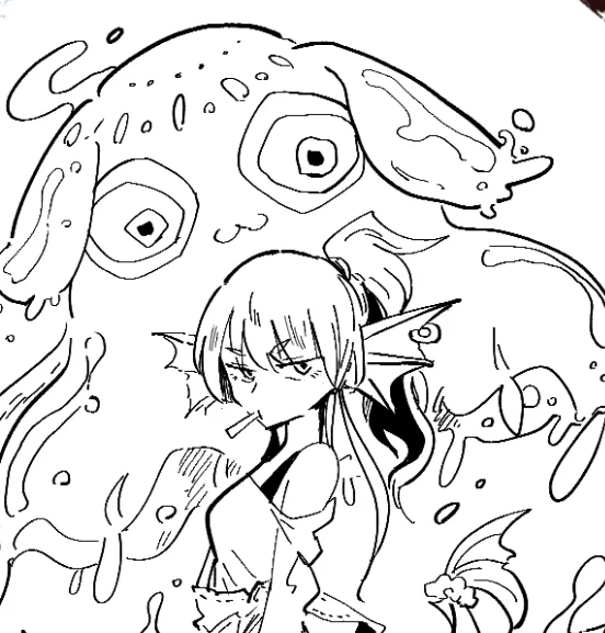 こんまど表紙作画中 