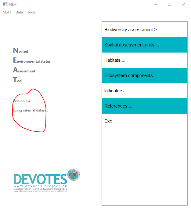 AngelBorjaYerro's tweet photo. Hi guys, it is my pleasure to announce that version 1.4 of #NEAT is available: open your installed software and it will be updated: thanks Torsten for this new Nested #Environmental status #Assessment Tool, spread it! https://t.co/oD0Hm2i6v4 https://t.co/FcmJUeJZxH