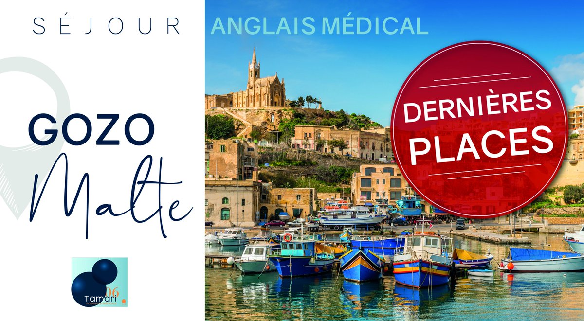 tamariformation's tweet image. ✅ Dernières places disponibles pour la formation #FAF anglais médical à Gozo ! #formationmedicale
📅 Du 25 au 30 nov 2019
 250€ par participant : 
🔸 6 demi-journées de formation avec pause
🔸 5 nuits d’hôtel avec petit déjeuner
🔸 6 dîners
👉 Inscrivez-vous au 04 69 66 37 97