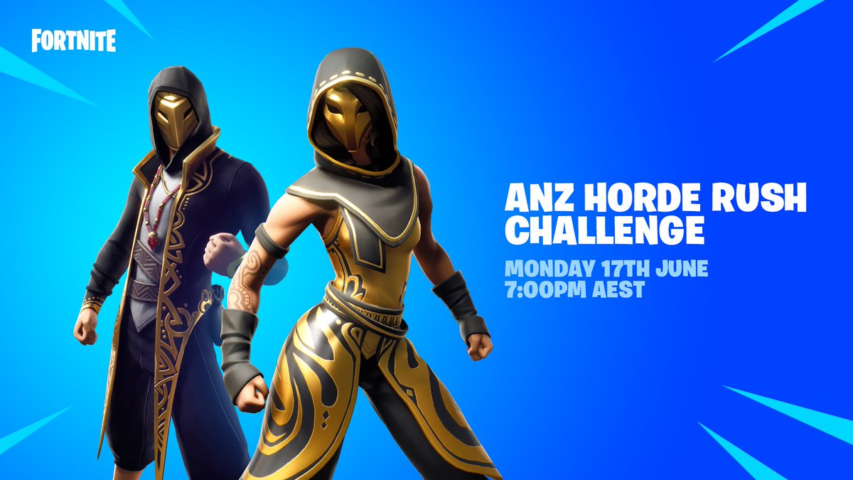 Fortnite's tweet image. How long can you last? Tune in as ANZ squads take on the new Horde Rush LTM, competing for bragging rights as the best survivor squad!

Tune in now:
➡️twitch.tv/leon
➡️twitch.tv/heykatie
➡️twitch.tv/sylon
➡️twitch.tv/miss_xra