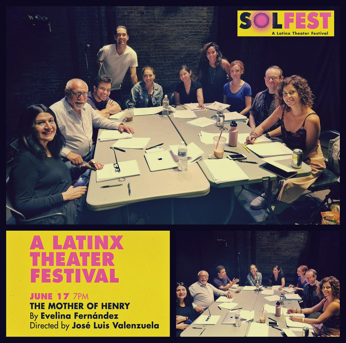 TheAdrianaG's tweet photo. TODAY! DON'T MISS! MONDAY, June 17, 2019 at 7 p.m. @pregonesprtt SOL PHOTO FLASH: The CAST on Day 2 of rehearsals for The Mother of Henry by Evelina Fernández directed by José Luis Valenzuela

#solprojectnyc #pregonesprtt #SolFestNYC https://t.co/Hsmfg5XlS1