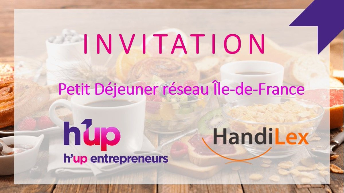 h_up_uptih's tweet photo. Petit-déjeuner h'up Ile-de-France, jeudi 20 juin à 8h30 dans nos locaux de La Ruche ! Venez échanger avec les membres du réseau h'up. Découvrez notre partenariat avec @handilex pour vous accompagner sur votre accès au droit ! Infos et inscriptions : https://t.co/C1CGf2qw6W https://t.co/bwWQLrnaCr