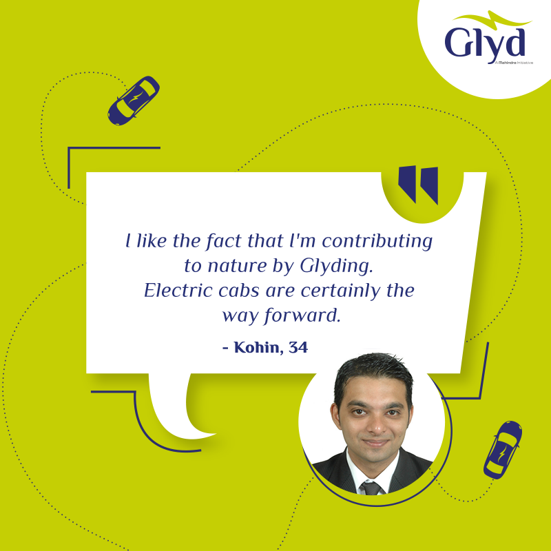 my_Glyd's tweet photo. With one-of-a-kind electric cab service in India, Kohin does his part in making this world a little greener by commuting with #Glyd. You can do the same, too. Download the app to #KeepGlyding - https://t.co/OEgO62SIqR https://t.co/aHAQndsXNp