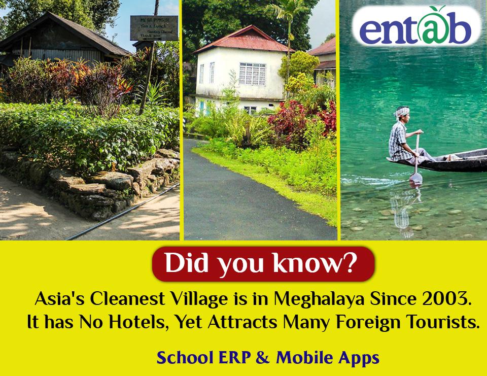 entabinfotech's tweet photo. #DidYouKnow ?

Asia's Cleanest Village is in Meghalaya Since 2003. It has No Hotels, Yet Attracts Many Foreign Tourists.

To know more about us visit: https://t.co/FiishySpVh.

.
.
.
Share your thought with us.

#Education #contestalert #ERP #giveaway

#iloveentab #schoolerp https://t.co/drHXT2U27a