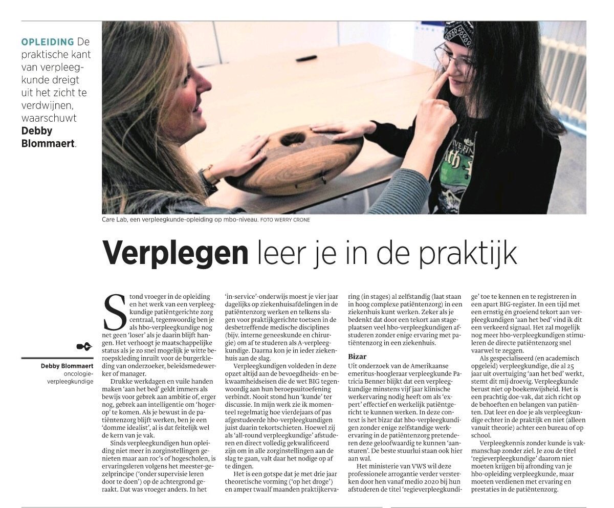 “Het is een gotspe dat je met drie jaar theoretische vorming (‘op het droge’) en amper twaalf maanden praktijkervaring al zelfstandig in een ziekenhuis kunt werken”
trouw.nl/opinie/verpleg…
#wetbig2