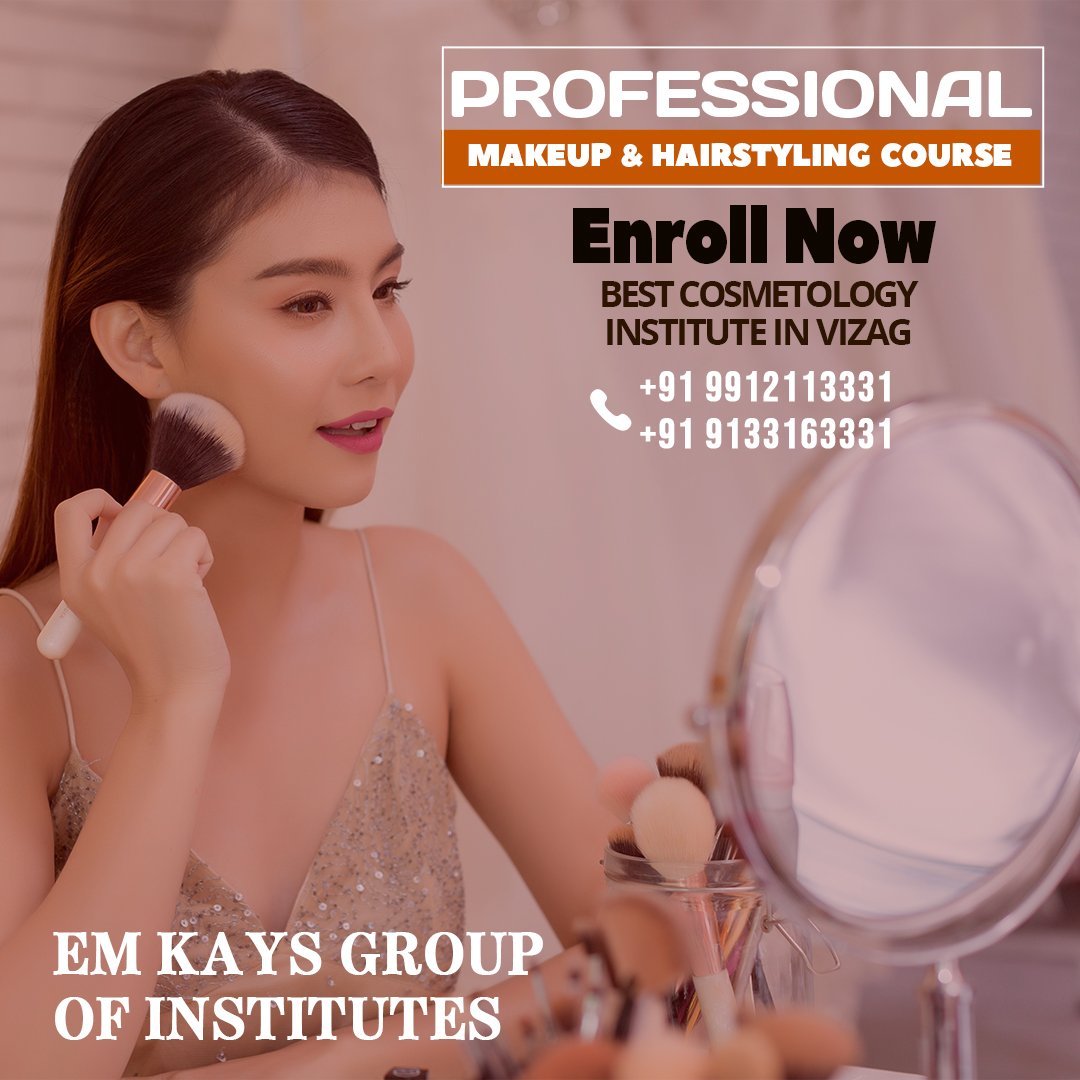 emkaysgroup's tweet photo. Professional Makeup and Hairstyling Course

https://t.co/A2HbHiwFQr

#fashion #Designing #fashiondesigning #Cosmetology #hair #hairdesigning #makeup #makeupartistry #beauty https://t.co/zTrcWC8utJ