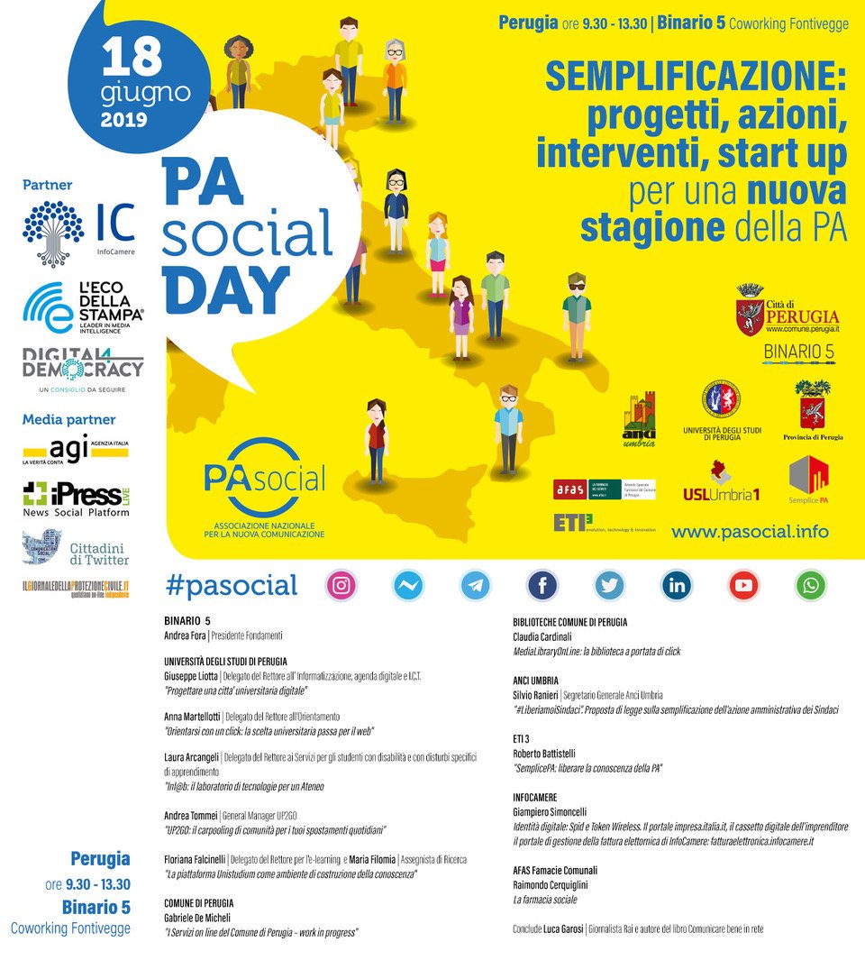 #ICincontra Domani a #Perugia nell’incontro #pasocial mettiamo al centro il fattore umano per parlare di servizi #digitali e #formazione pasocial.info/pa-social-day-… <a href="/EcoDellaStampa/">L'Eco della Stampa</a> <a href="/iPRESSlive/">iPressLIVE</a> <a href="/Agenzia_Italia/">Agi Agenzia Italia</a> @CittadinidiTwtt <a href="/giornaleprociv/">GiornaleProCiv</a>