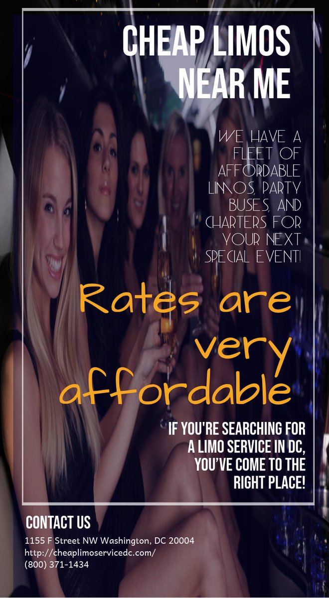 cheaplimoDC's tweet photo. Our Limo Service Company is here to give you any kind of transportation services.
Your satisfaction and choice our first priority…
Call us: (800) 371-1434
Email us: contact@cheaplimoservicedc.com
#CheapLimoServiceDC #PartyBusRental #LimoServiceNearMe  #CheapLimoRentals https://t.co/vogJcj4Aq5
