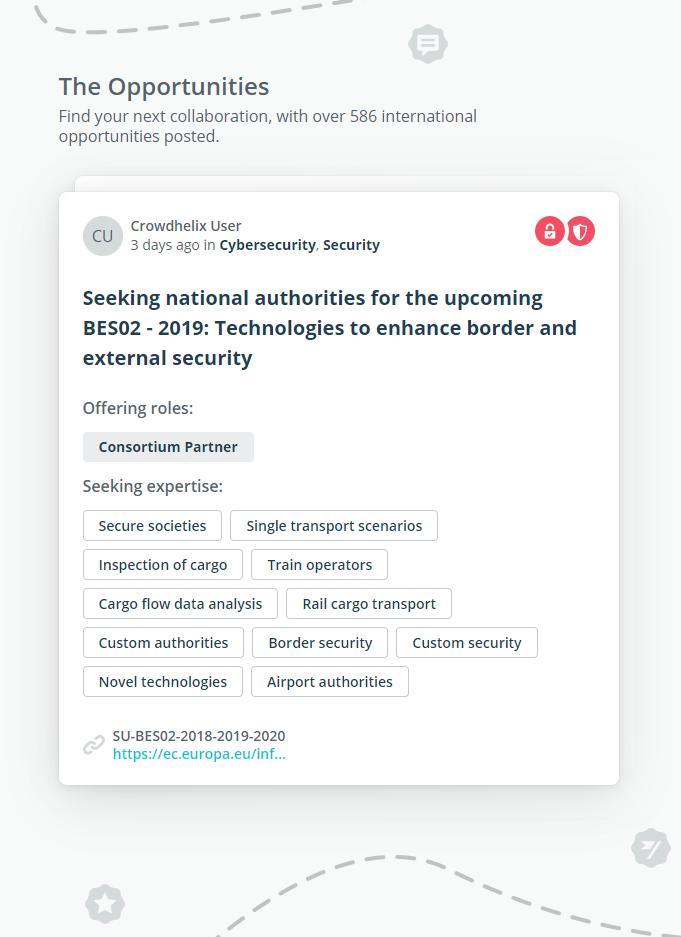 Crowdhelix's tweet image. On behalf of @CrowdhelixNet member Relational we are seeking #customs authorities and/or #train operators in 🇮🇹 🇬🇧 or 🇨🇭 to join a consortium targeting EU #H2020 funding for #border security solutions. crowdhelix.com #OpenInnovation #Security