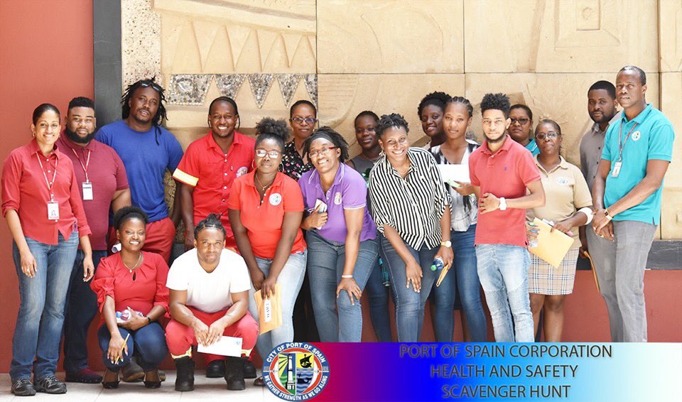 POS_Corp's tweet photo. The Health & Safety Unit of the Port-of-Spain Corporation hosted its staff 'Spot the Hazard' Scavenger Hunt on June 14th 2019.
#HealthAndSafety #ScavengerHunt #POSCorp
#PortOfSpain
1/3 https://t.co/jJlscWwE91