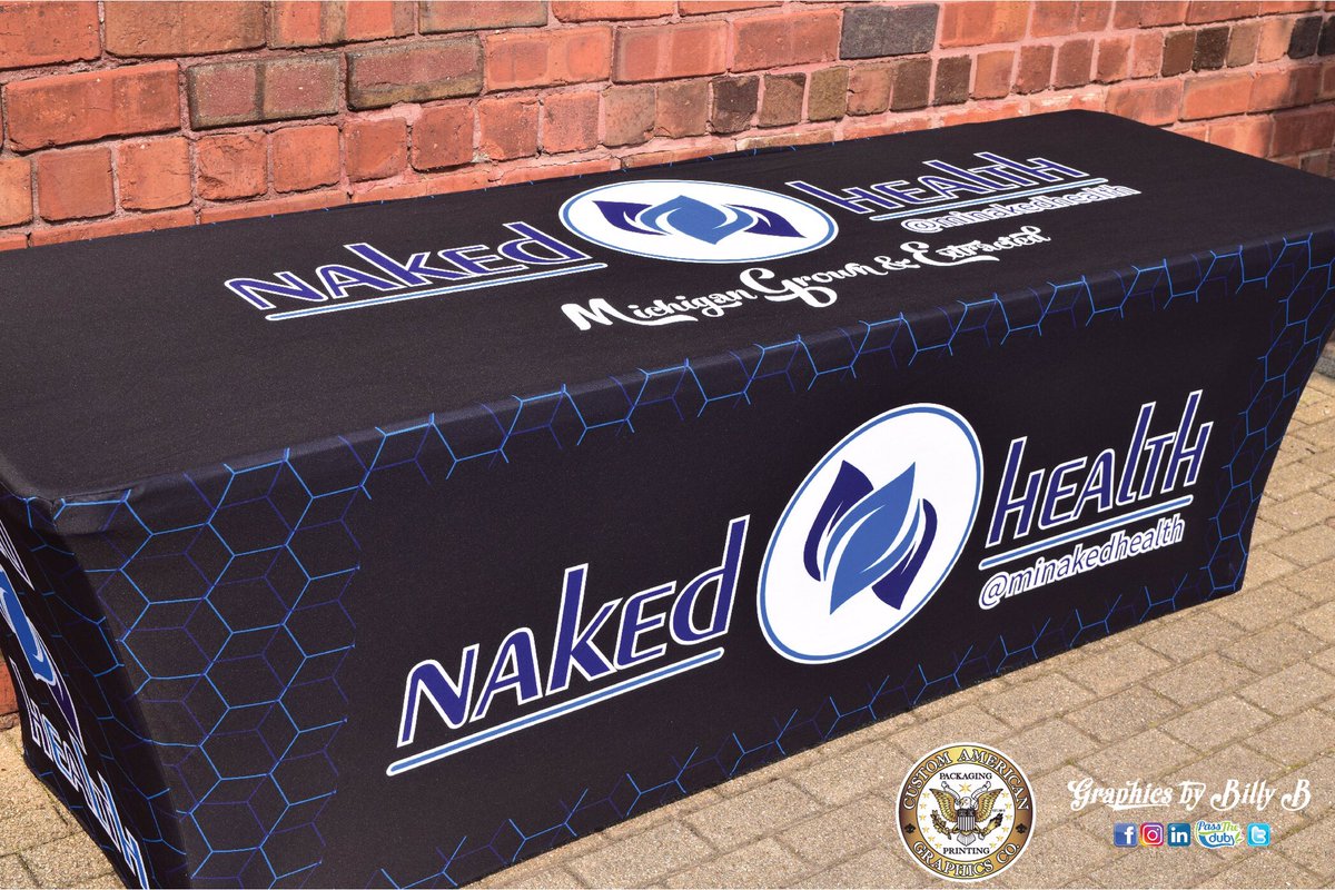 CAGC420's tweet photo. Here is table covers we designed and printed for @minakedhealth @nakedbrand1987 #getnaked #cagcinc @graphics_by_billy_b #michiganja #micannabis #cannabiscupmichigan #hemppackaging #cannabispackaging #hempbranding #cannabisbranding #customtablecovers #customtablecloth #tradeshow https://t.co/YmhhaKsFDL