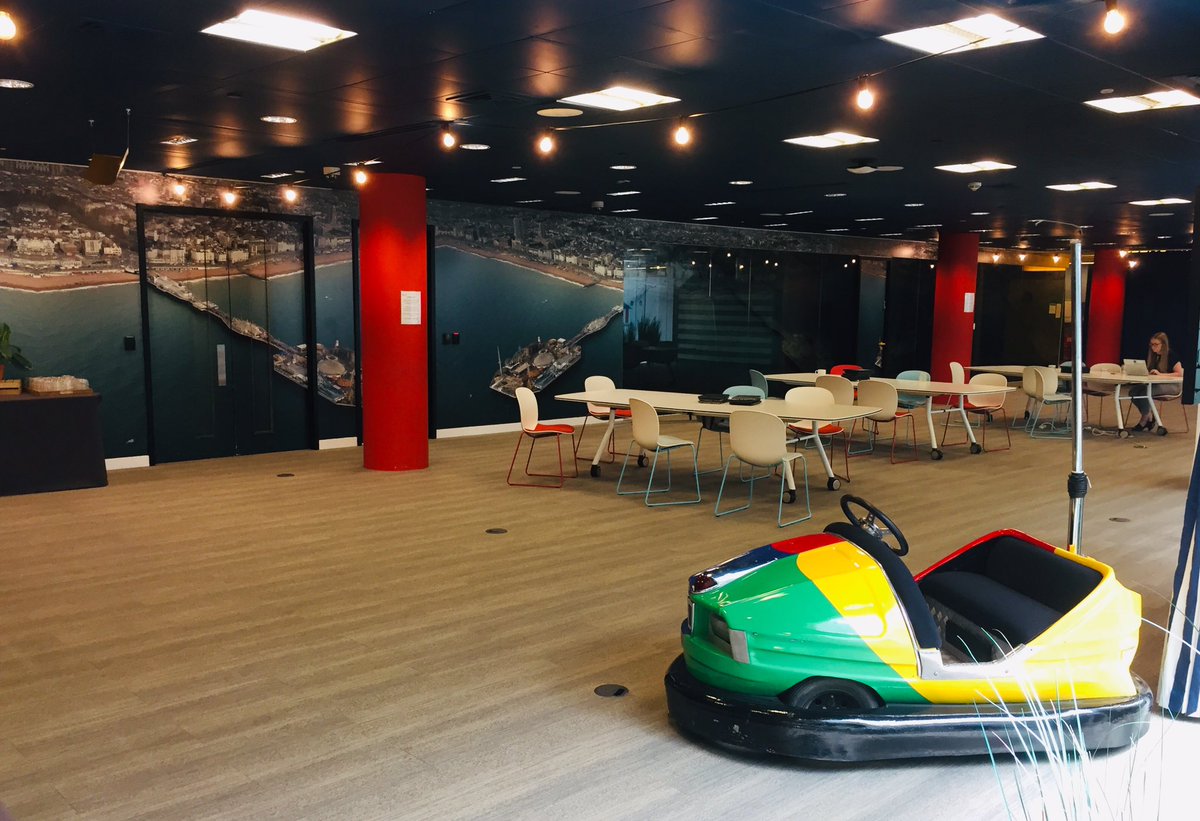 Google Funfair creative space with real Dodgem