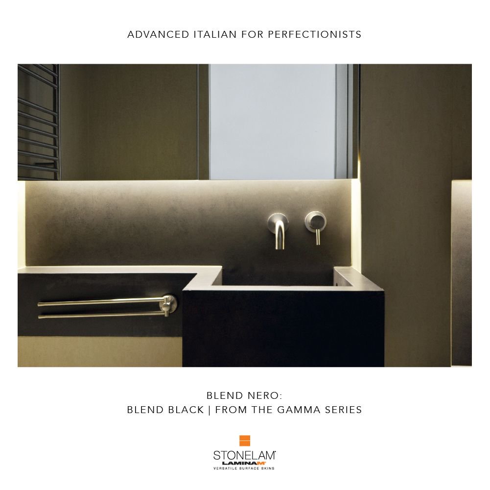 Blend Nero from our Gamma series is an expression of exquisiteness. Add sophistication to your powder room with our textured slabs while finding a space to unwind and relax.
#homeinnovations #officeinnovation #lifestyle #modernarchitecture #Innovativeinteriors #newagehomes