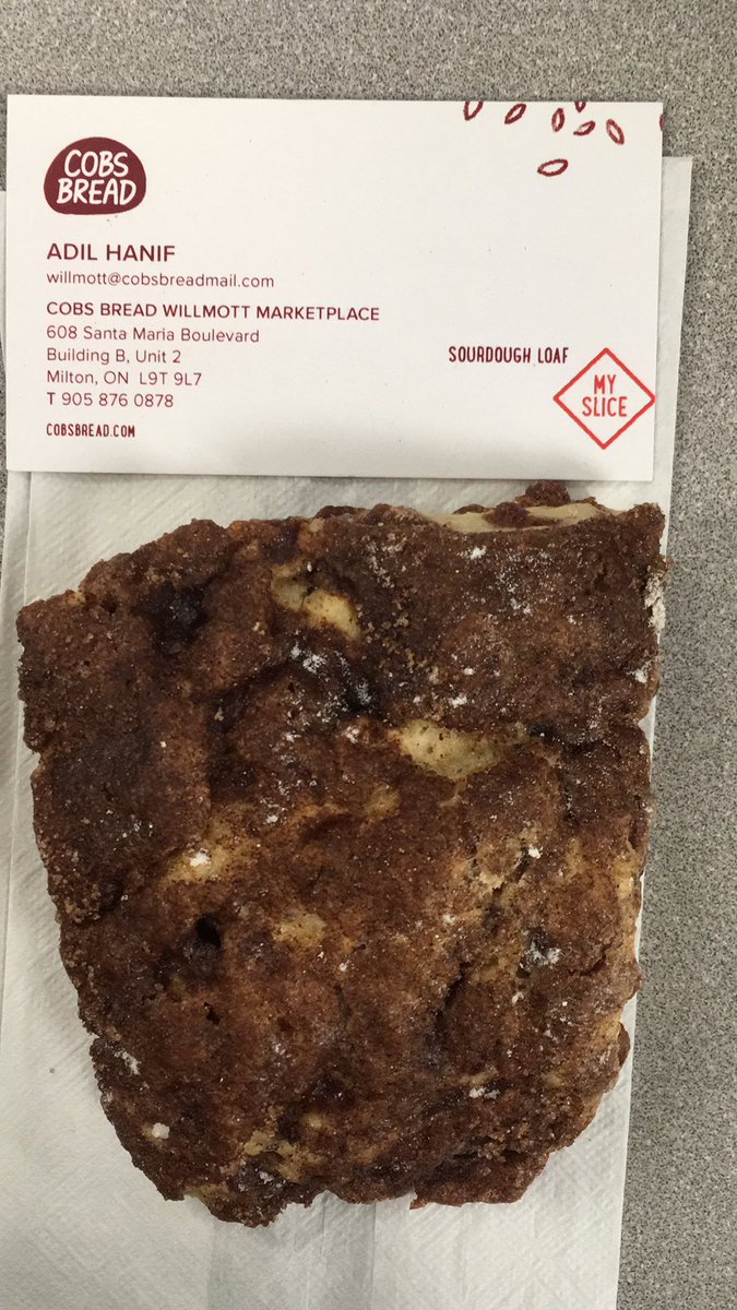 Thank you <a href="/COBSBread/">COBS Bread</a> for the delicious treats this morning. You made my day!