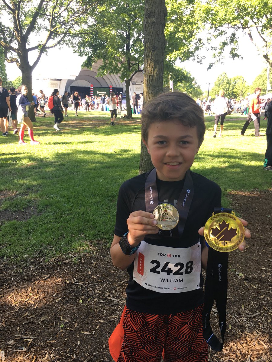 KurtisDolinki's tweet photo. @lululemonTO #waterfront10k 1st place in the 14 and under age group as a 9 year old with a #NewPB (47:53).  You Rocked it pal!  @RDolRN https://t.co/jTFtjpZD8m