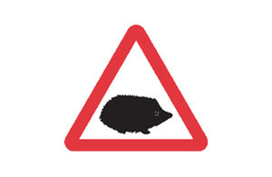 RACPress's tweet photo. We're very supportive of new @transportgovuk warning sign to improve road safety and protect animals but think they've chosen the wrong animal ... looks more like a #pothole than a hedgehog. #roadsafety #wilderfuture https://t.co/Z7d8ui8iDF