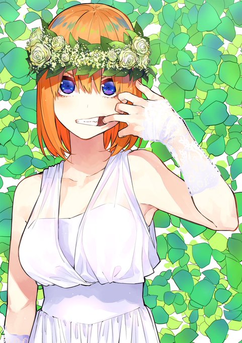 ハイバさんがTwitterに投稿した中野四葉(五等分の花嫁)のイラスト。