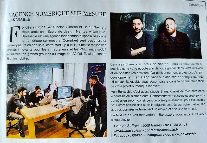 bakasable's tweet photo. #GoodNews, nous sommes dans le @FigaroMagazine_ de vendredi ! 💪 https://t.co/gXyxm5FVb4
