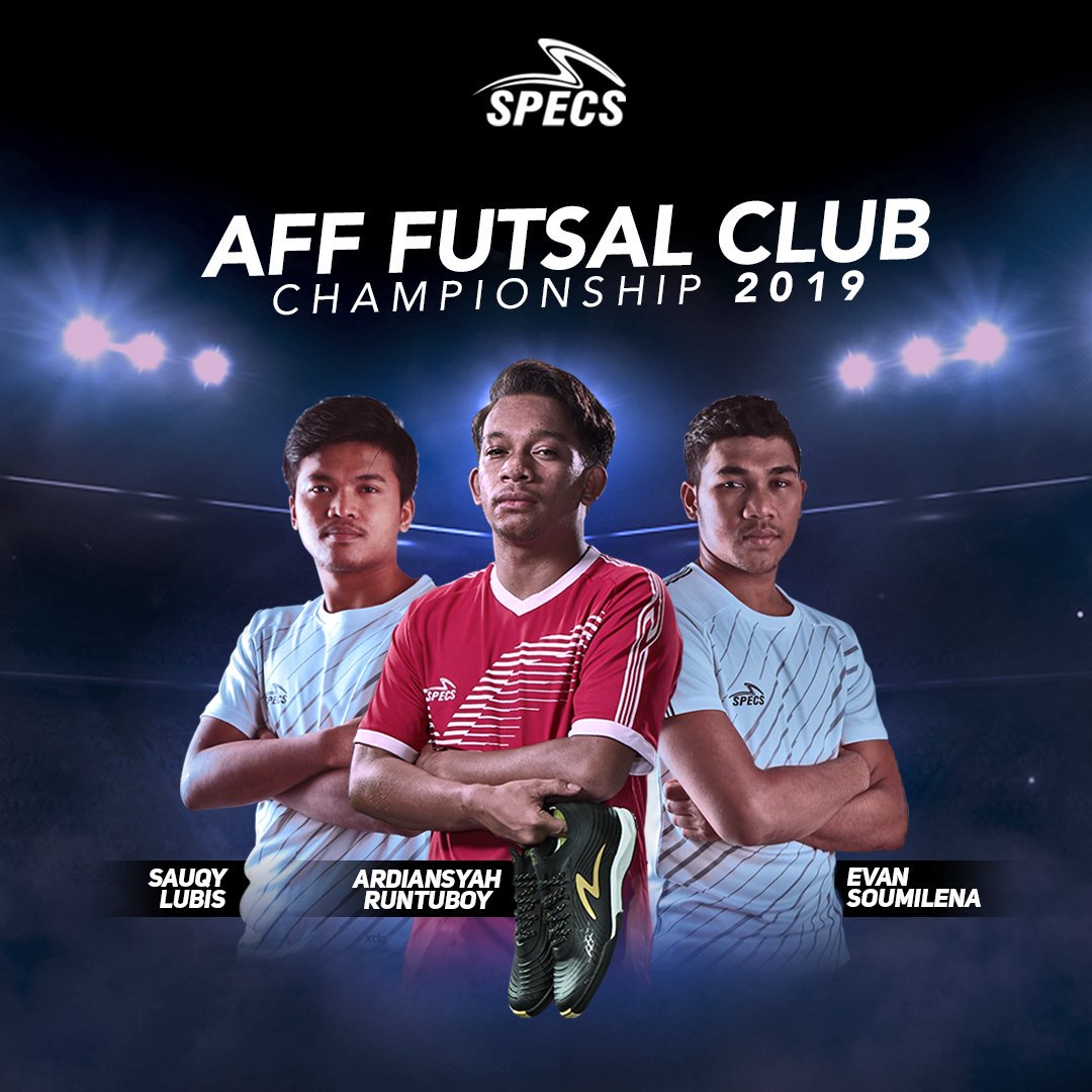 specs_indonesia's tweet photo. Specs Athletes on the road for AFF Futsal Championship 2019, good luck Sauqy Lubis Ardiansyah Runtuboy & Evan Soumilena ! ๐ฎ๐ฉ โจ๐ฏ
#specsfutsal #specsilluzion #specslightspeed https://t.co/3KJiE5KsGy