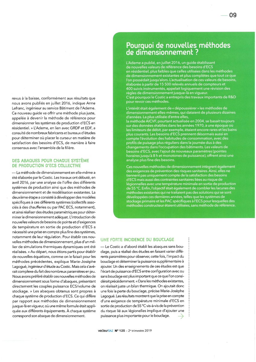 PACfacteur7's tweet photo. Retrouvez cet article très intéressant sur le dimensionnement #ECS pour l'habitat résidentiel dans la revue n°125 de #vecteurgaz par @Cegibat https://t.co/oZLDHIuoiy