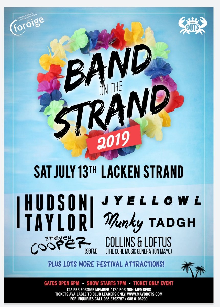<a href="/MayoForoige/">Mayo Foróige</a> band on the strand, #MayoBOTS happening July 13th. Some tickets still available. Highly recommend it. #BestInTheWest