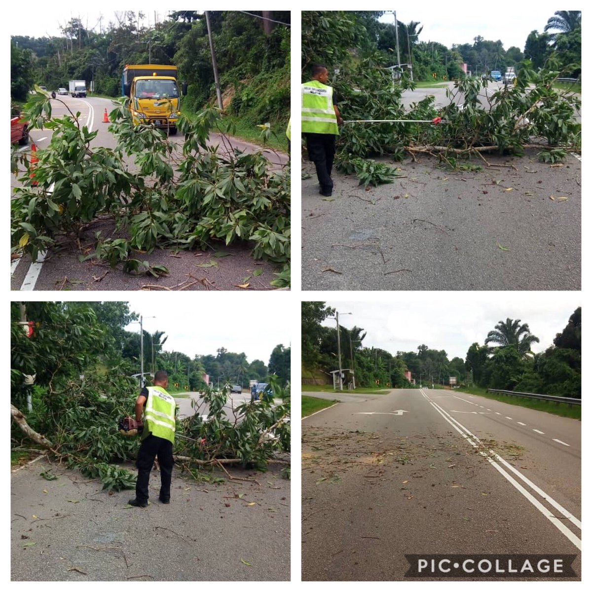 Kerja mencantas dan membersihkan pokok yang tumbang di FT053 sec 25 Jalan Seremban - Port Dickson bagi memastikan keselesaan dan keselamatan pengguna yang melalui kawasan tersebut #keselamatanandatanggungjawabkami #emergencyteamseremban <a href="/CSFJ_JKR/">Cawangan Senggara Fasiliti Jalan (CSFJ)</a> <a href="/JKRNS/">JKR Negeri Sembilan</a> <a href="/JdSeremban/">JD SEREMBAN</a>
