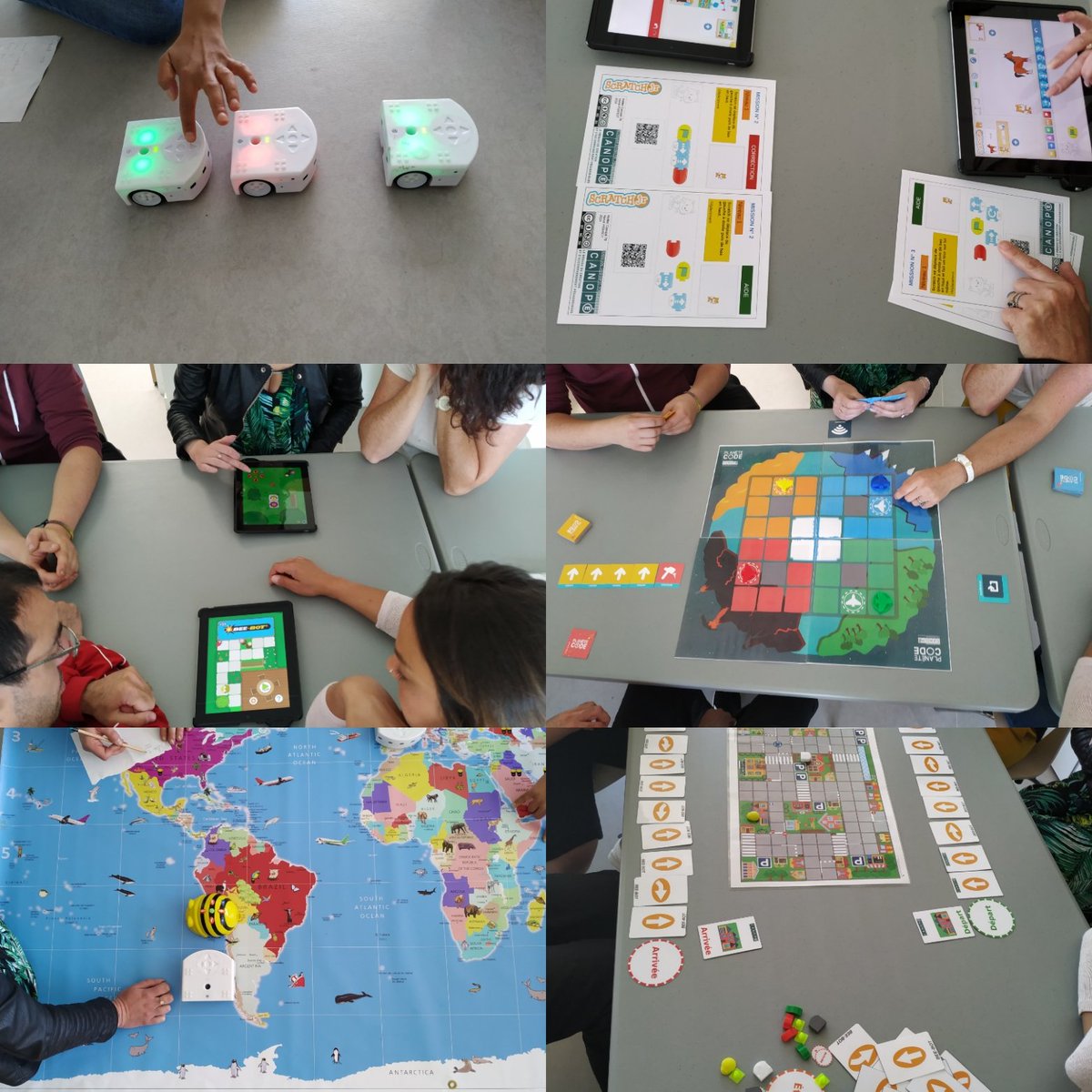 canope_78's tweet photo. 📱Formation codage et robotique avec les animateurs de @MairieBoisdArcy @AggloVGP
 👉Ateliers découverte et manipulation des robot :Beebot Thymio  jeu informatique débranchée Planète code @reseau_canope
#robotique #innnovation https://t.co/6wteVxrIJZ