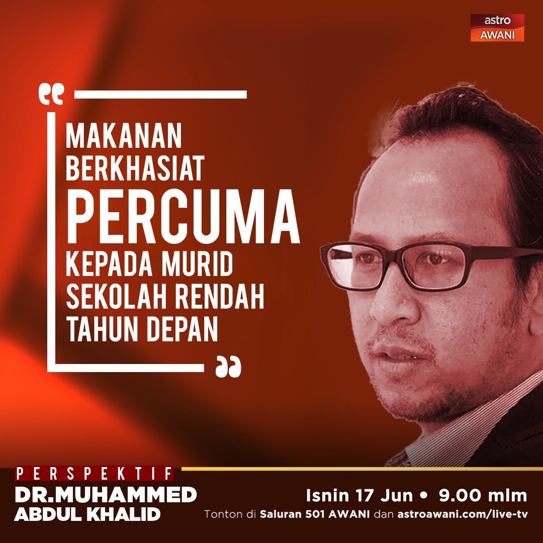 501Awani's tweet photo. Saksikan bahagian pertama temubual eksklusif bersama Penasihat Ekonomi kepada Perdana Menteri, Dr Muhammed Abdul Khalid jam 9 malam ini. 
#PerspektifDrMuhammed https://t.co/IYHIu4SJpz