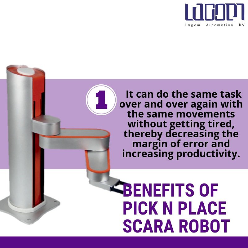 A pick and place robot can be quite beneficial as it increases accuracy and efficiently by reducing wastage of time. Thereby increasing productivity and flexibility at the workplace. • #scara #scobot #robot #compucare #lagom #lagomautomation #automationsolutions #robotics