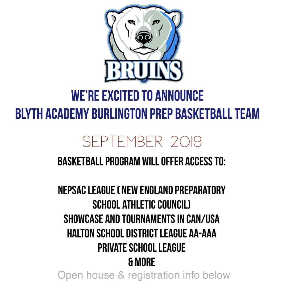 PrepBlyth's tweet photo. This Saturday June 22 we are hosting an open house for our Prep basketball programs grade 5-post grad. Link in IG bio for registration form. Come learn about playing in Nepsac #basketbll #BurlON #WeTheNorthDay #students #athlete #ballislife https://t.co/Uxc02Iz70b