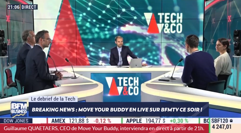 moveyourbuddy's tweet photo. [PASSAGE TV] @quaetaersg sera en direct sur @BFMTV à 21h, ce soir ! Lors de l'émission TECH&amp;CO, il présentera le concept et la vision de Move Your Buddy qui développe du #lien entre collaborateurs grâce à des activités #sport et loisir.
https://t.co/QQ2tUVxmHb
#QVT https://t.co/VsVvsxYyc2