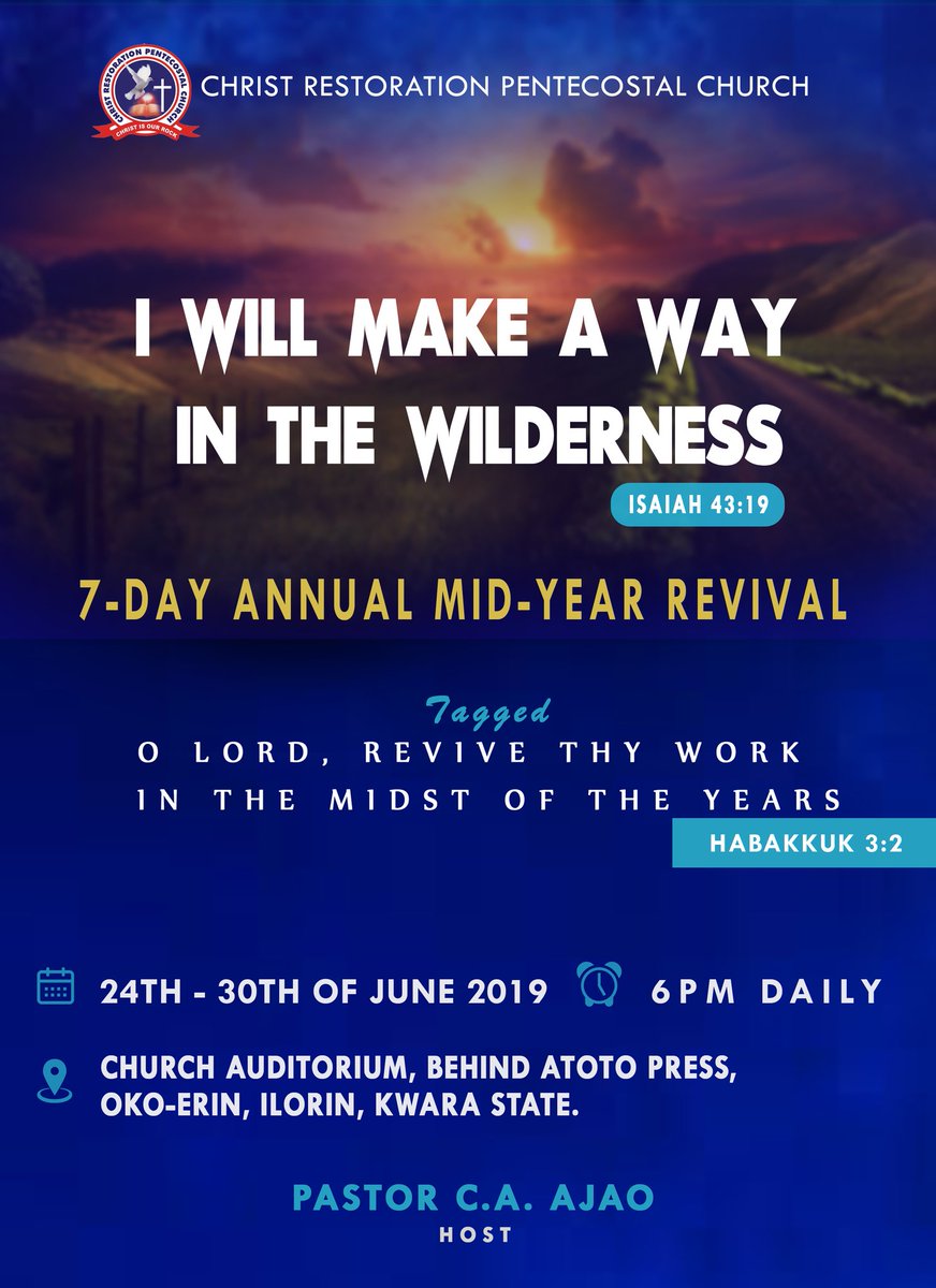 SeyiAjao's tweet photo. Welcome to 2019 mid-year REVIVAL https://t.co/CvAXNv4sTc