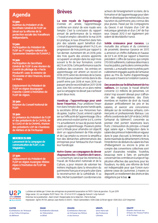 U2P_france's tweet photo. 📣La Brève n°395 est sortie !
✅Éditorial : La confiance des entreprises doit être renforcée
✅L’artisanat comme vous ne l’avez jamais vu !
✅Réforme des retraites : les positions de l’U2P
✅L’OPCO des entreprises de proximité en ordre de marche
➡️https://t.co/YAY6P2hgq2 https://t.co/eXcV9HcXsp