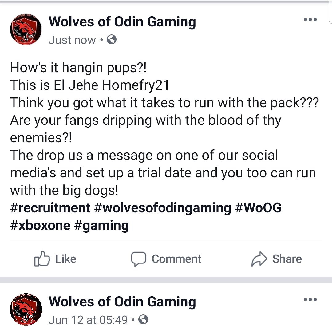 odin_wolves's tweet image. Think you got what it takes pups?!
#wolvesofodingaming #WoOG #xboxone #gaminglife #gamingcommunity #Recruitment
