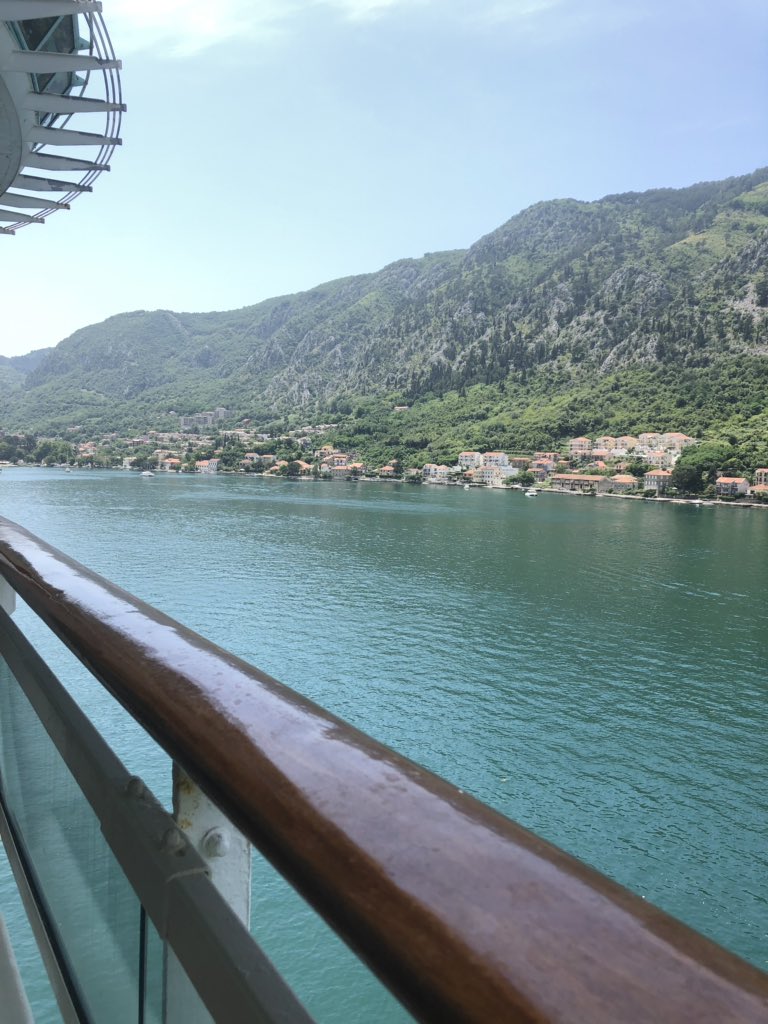 mariapwl18's tweet photo. Confined to my cabin. 😞Caught a nasty stomach bug on the first day of my 7-day Croatia &amp; Greece cruise @RoyalCaribbean Rhapsody Of The Seas. Missed ports of call Dubrovnik and now Kotor. This is all I can see of Kotor. NO FUN!!! https://t.co/l4yDpPcf1I