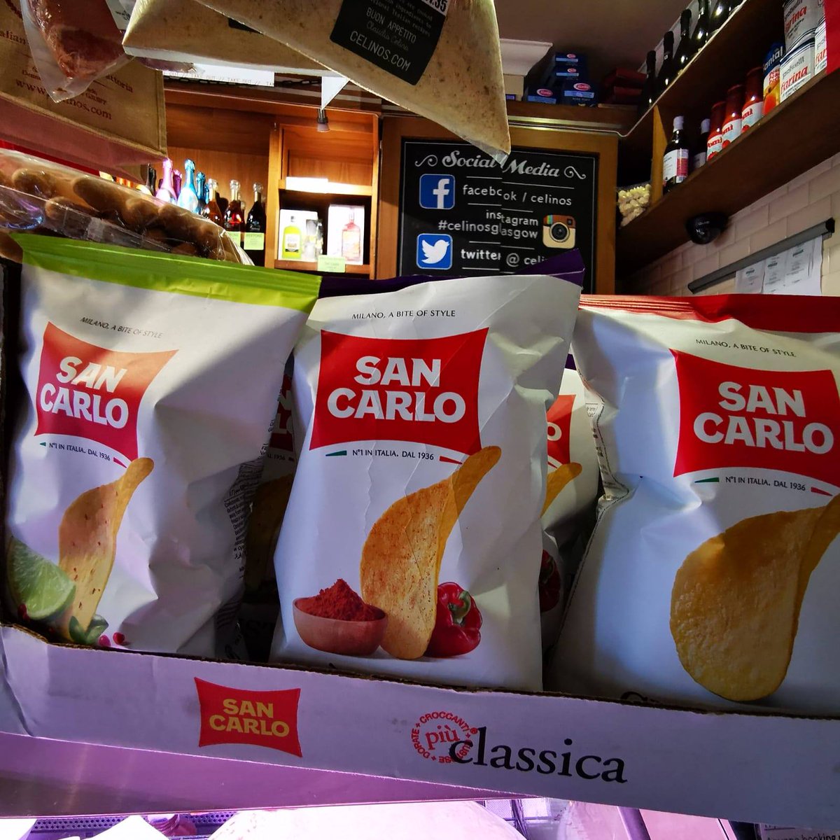 Who said gluten free snacks were boring? These San Carlo crisps are gluten free &amp; packed full of flavour! Available now in our deli. 😋