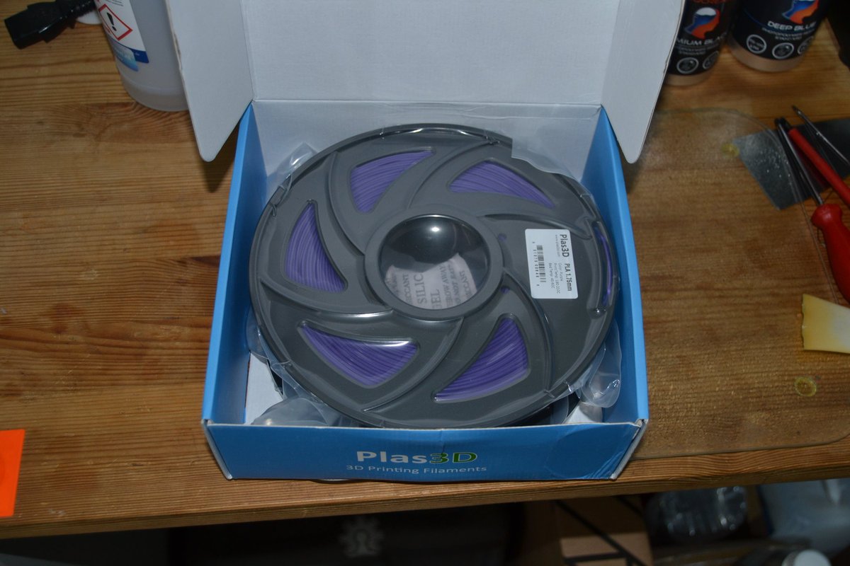 de3dprintman's tweet image. I recieved some awesome Purple PLA from @Plas3D this weekend and it looks really good. I will print something huge with this cool filament. You can order #Plas3D filaments for a great price from @amazon. 
#3dprinting