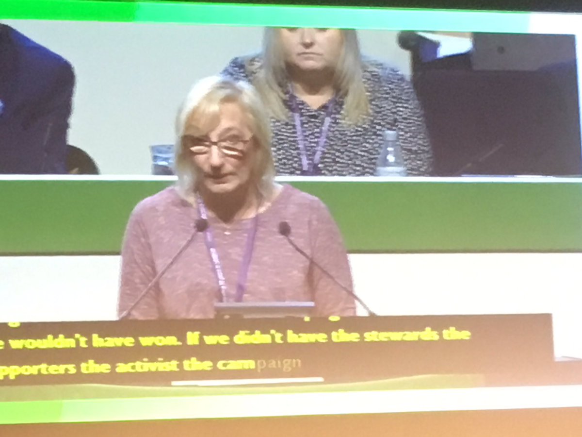 Mandy Buckley from successful Homecare workers dispute at #Ulgc19 speaks on Local GovernmentChampions. Delegate from failing Northampton County Council calling for pride to be restored to LG workers